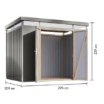 KOVINSKA VRTNA HIŠKA KARIBU AURUM 3 SIVI ALUMINIJ - slika 2